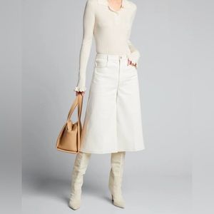 ADAM LIPPES Pearly Button Denim Culottes, size 2